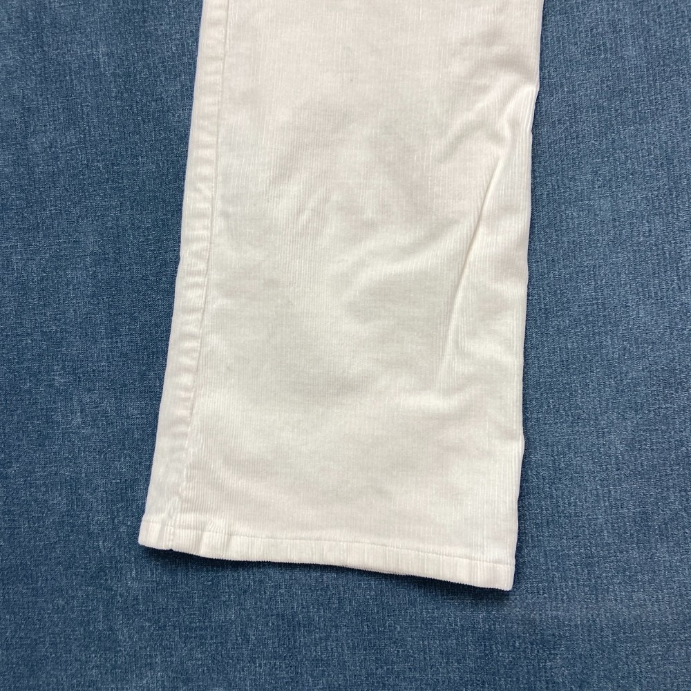 St. John's Bay Stretch Bootcut Corduroy Pants Womens 4 White Cotton Mid Rise - Picture 13 of 16